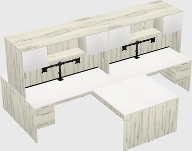 Quad l-shaped office desks