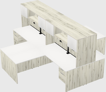 Quad l-shaped office desks