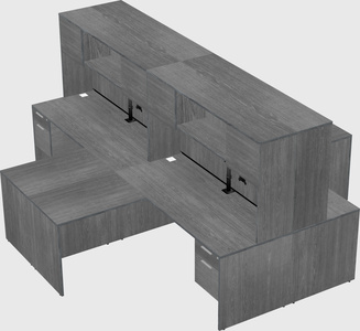 Quad l-shaped office desks
