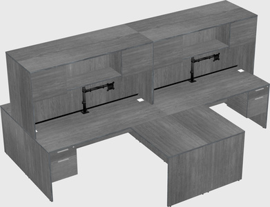 Quad l-shaped office desks