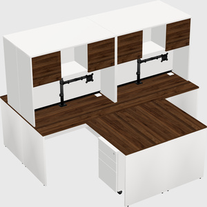 Quad l-shaped office desks