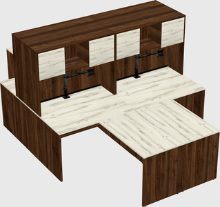Quad l-shaped office desks
