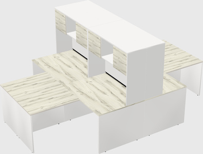 Quad l-shaped office desks