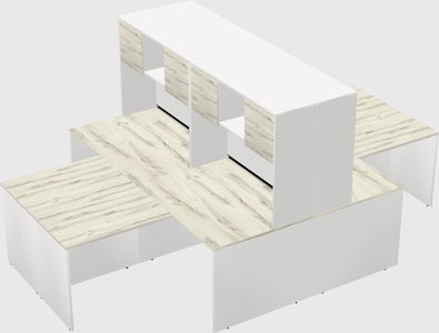 Quad l-shaped office desks