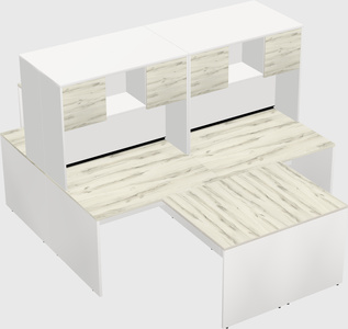 Quad l-shaped office desks
