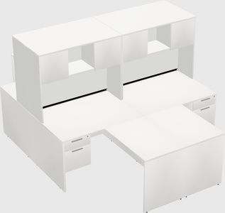 Quad l-shaped office desks