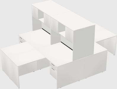 Quad l-shaped office desks