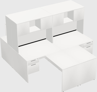 Quad l-shaped office desks