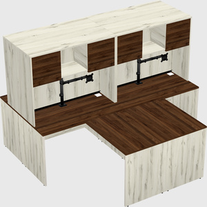 Quad l-shaped office desks