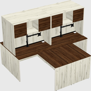 Quad l-shaped office desks