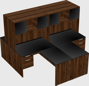 Quad l-shaped office desks