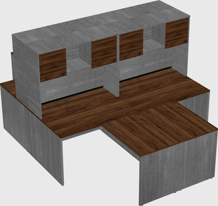 Quad l-shaped office desks