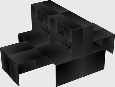 Quad l-shaped office desks