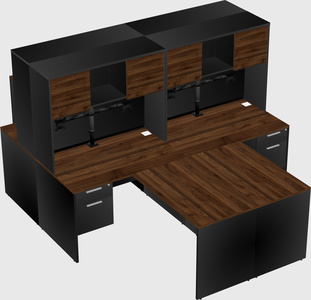 Quad l-shaped office desks