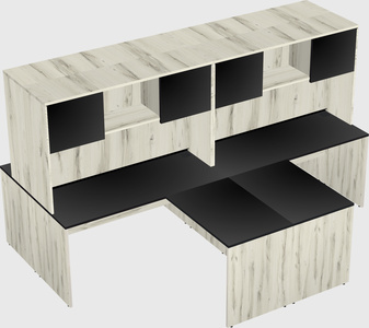 Quad l-shaped office desks