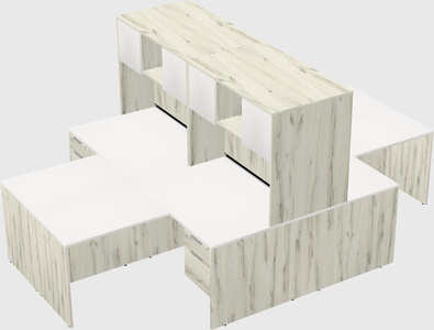 Quad l-shaped office desks