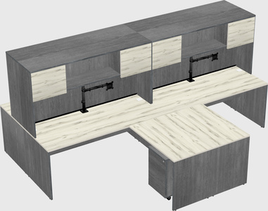 Quad l-shaped office desks