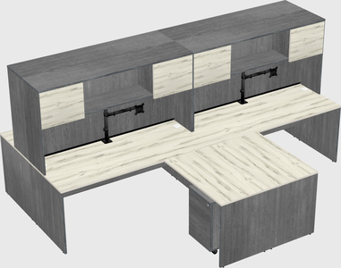 Quad l-shaped office desks