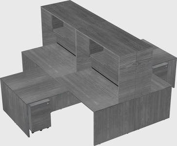 Quad l-shaped office desks