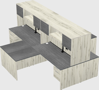 Quad l-shaped office desks
