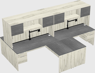 Quad l-shaped office desks