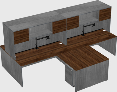 Quad l-shaped office desks