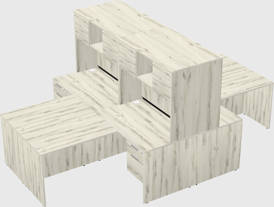 Quad l-shaped office desks