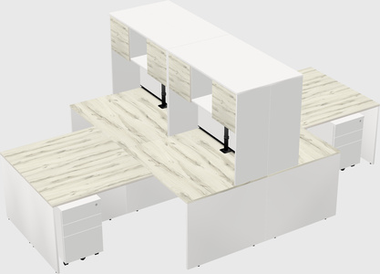 Quad l-shaped office desks