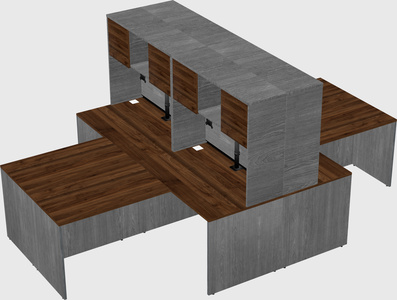 Quad l-shaped office desks