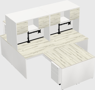 Quad l-shaped office desks