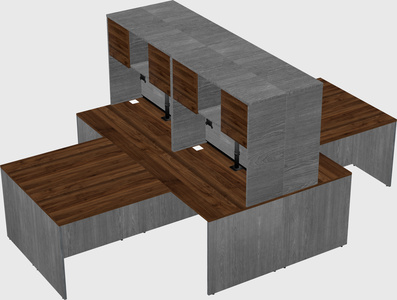 Quad l-shaped office desks