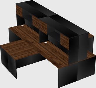 Quad l-shaped office desks