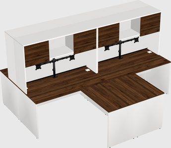 Quad l-shaped office desks