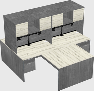 Quad l-shaped office desks