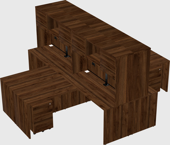 Quad l-shaped office desks