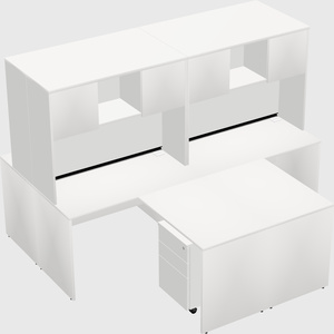Quad l-shaped office desks