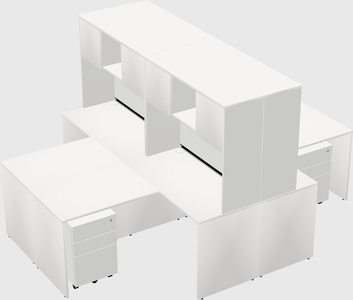 Quad l-shaped office desks