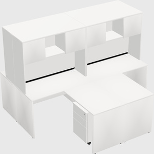 Quad l-shaped office desks