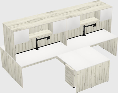 Quad l-shaped office desks