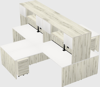 Quad l-shaped office desks
