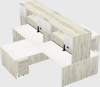 Quad l-shaped office desks