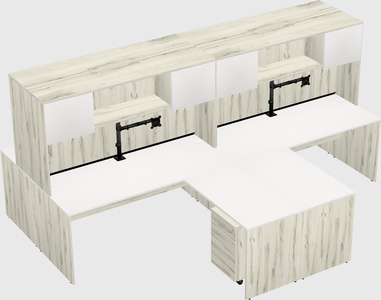 Quad l-shaped office desks