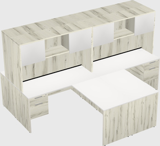 Quad l-shaped office desks