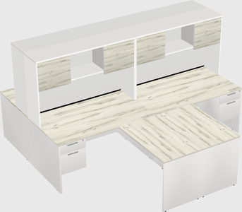 Quad l-shaped office desks