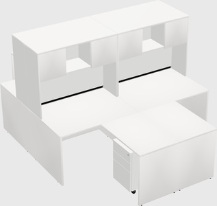 Quad l-shaped office desks