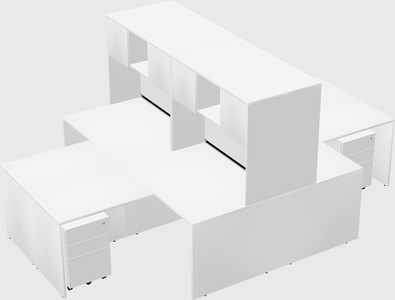 Quad l-shaped office desks