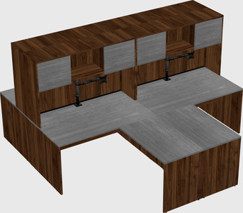 Quad l-shaped office desks