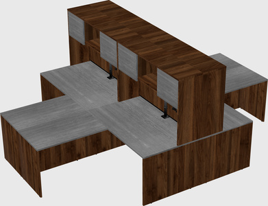 Quad l-shaped office desks