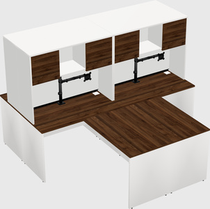 Quad l-shaped office desks