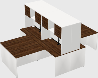 Quad l-shaped office desks